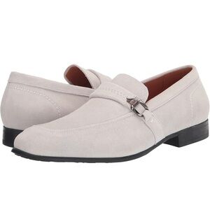 Stacy Adams Men's Sued Loafers, Chalk